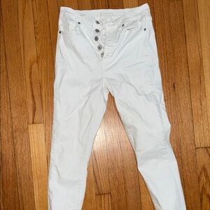 White Button-Fly Pants